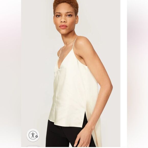 Obando Collective Cream Satin High Low Tank Top | Size 2 - Picture 3 of 10
